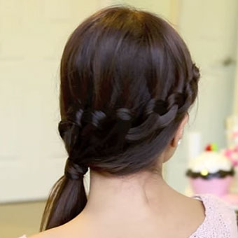 Knotted Loop Waterfall Braid Hairstyle
