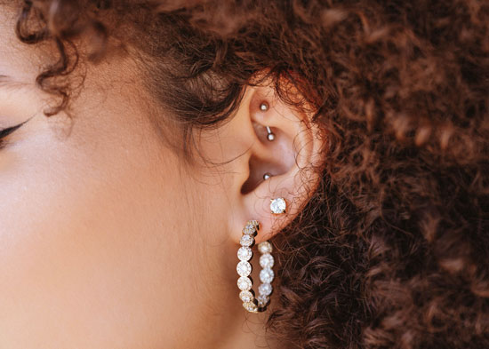 Multiple piercings of the ear