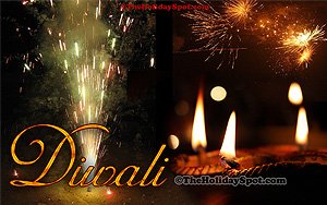 Diwali diyas and fireworks