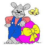 Color the picture of easter bunny with eggs