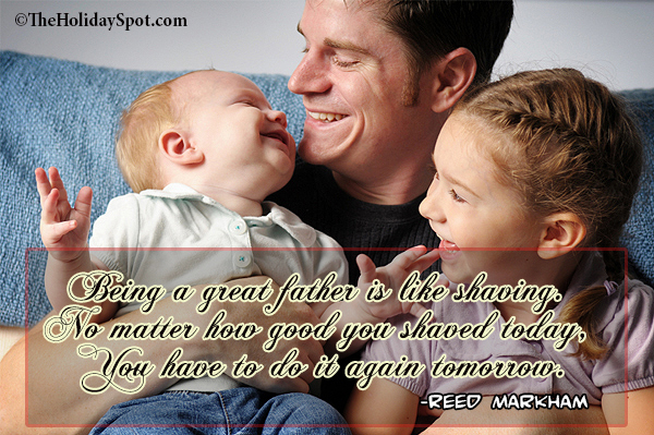 Being a great father is like shaving...