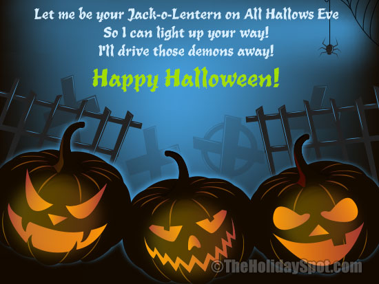 Jack-O-Lantern card for WhatsApp and Facebook