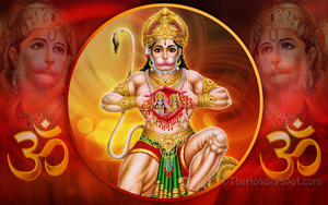 HD wallpaper - Hanuman showing Rama and Sita