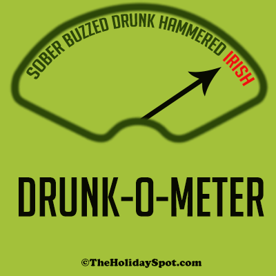 Patrick Day Jokes card - Drunk-o-meter