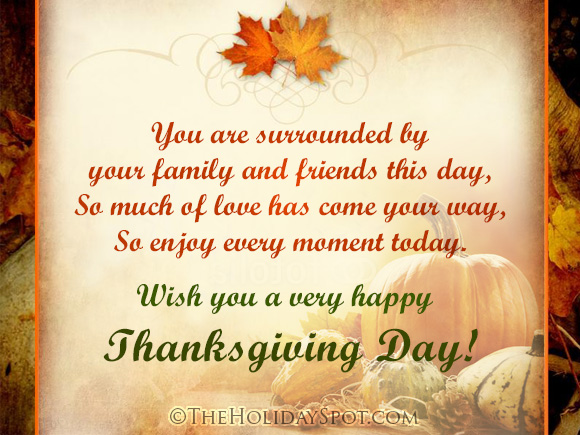 Card of wish for a happy Thanksgiving Day