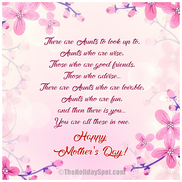 Free Printable Mother S Day Card For Aunt S