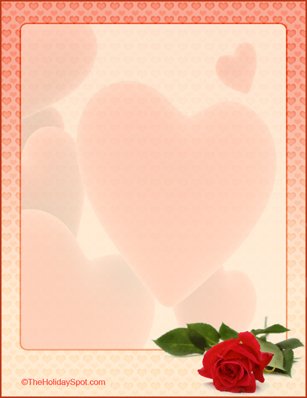 Free Love And Valentines Letterheads To Print
