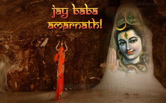 On Shivratri celebration download and adorn your desktop with this HD wallpaper of Baba Amarnath.